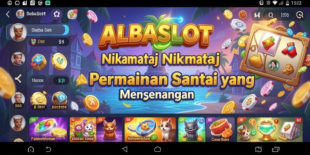 Tampilan gameplay menarik dari ALBASLOT yang penuh warna.