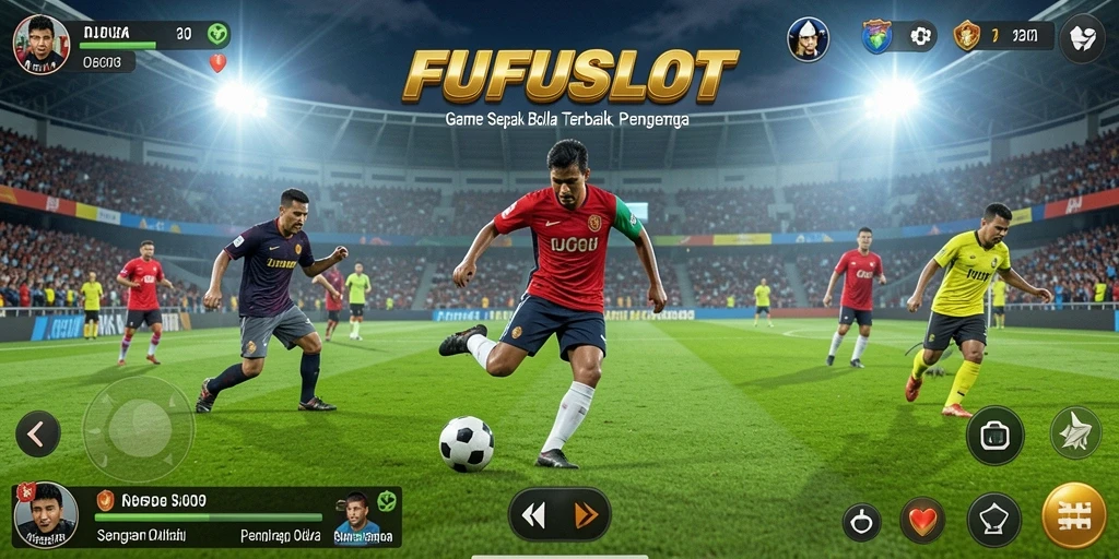 Tampilan gameplay FUFUSLOT yang mendebarkan dengan aksi sepak bola seru.