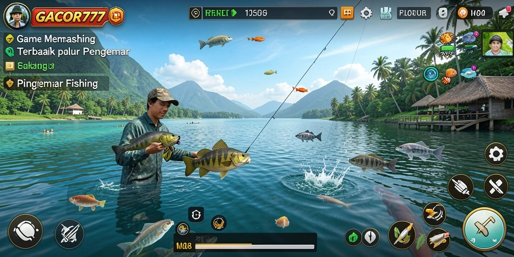 Tampilan gameplay memancing yang menarik dan menengangkan dari GACOR777.