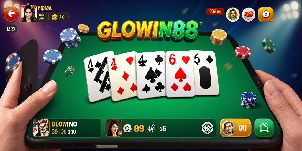 Screenshot gameplay GLOWIN88 yang menampilkan keseruan permainan Domino.