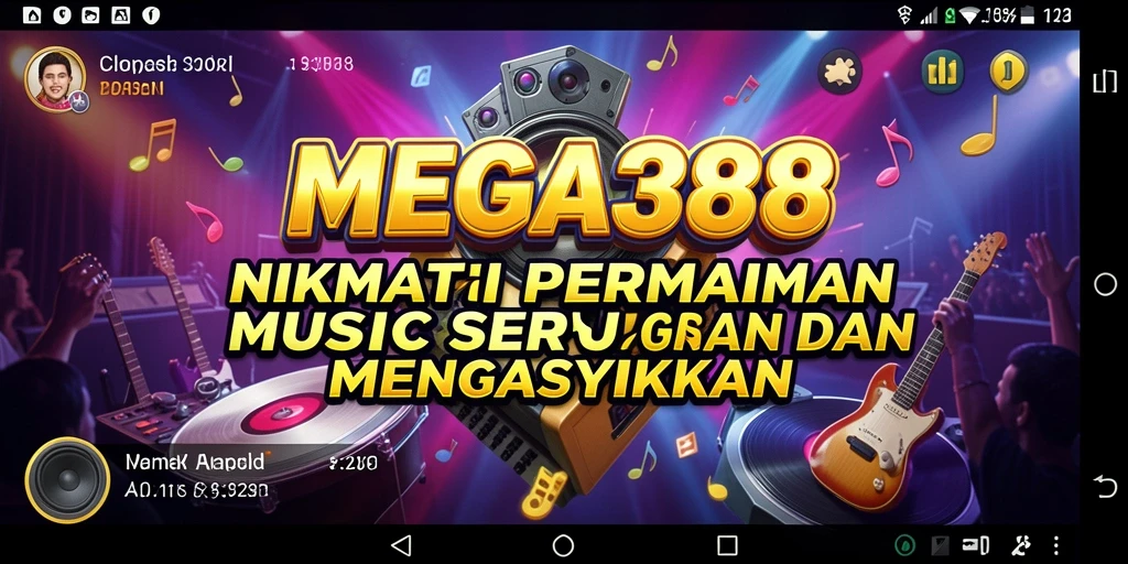 Screenshot gameplay MEGA388 menampilkan momen seru bermain musik.