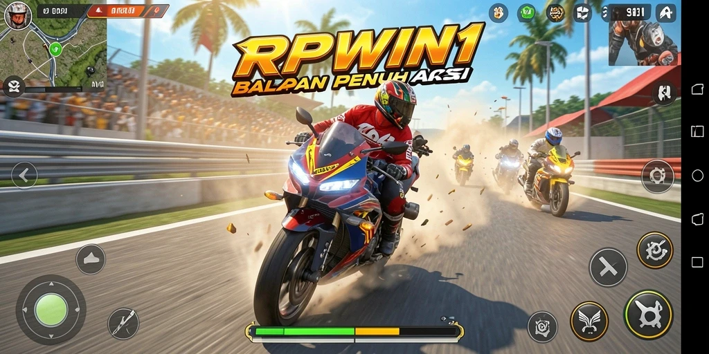 Tampilan aksi balapan motor yang mendebarkan di RPWIN1.