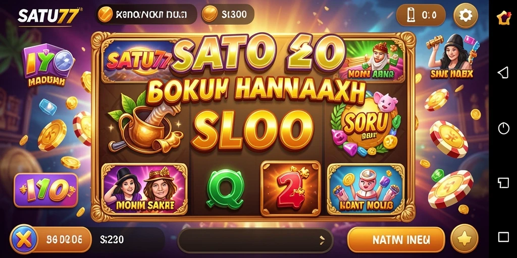 Tampilan menakjubkan dari gameplay Slot SATU77.