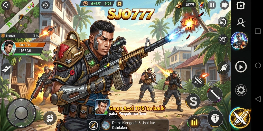 Tangkapan layar menunjukkan pertempuran seru dalam gameplay TPS.