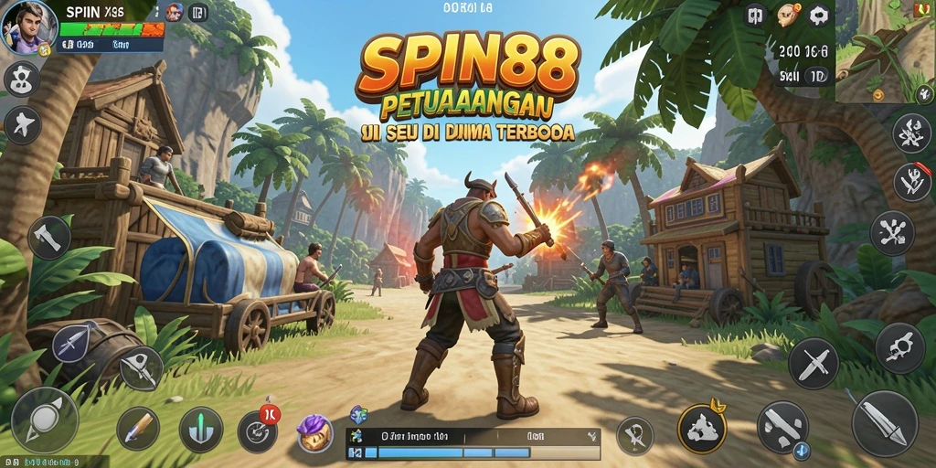 Tangkapan layar gameplay SPIN88 yang menampilkan dunia terbuka yang luas dan interaktif.