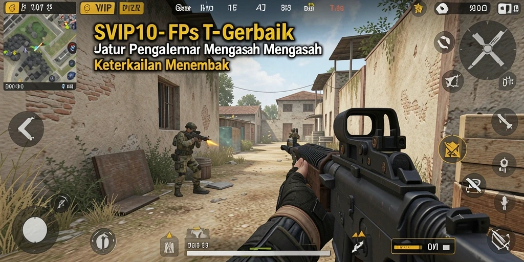 Screenshot dari gameplay seru di SVIP10 dengan pertempuran FPS intens.