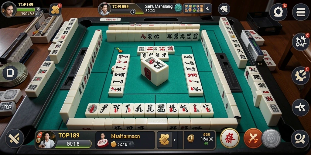 Screenshot gameplay TOPI189 menampilkan suasana permainan Mahjong yang menarik.