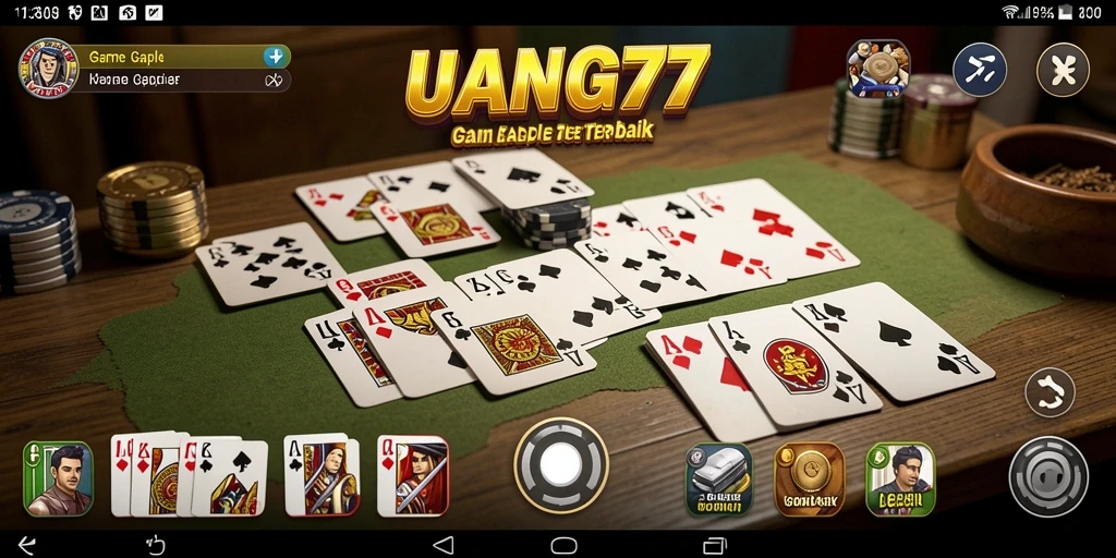 Tampilan gameplay Gaple yang seru dan interaktif di UANG77.