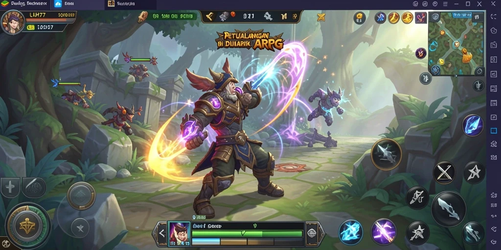 Screenshot utama UH77 menampilkan pertarungan seru dalam gameplay ARPG.